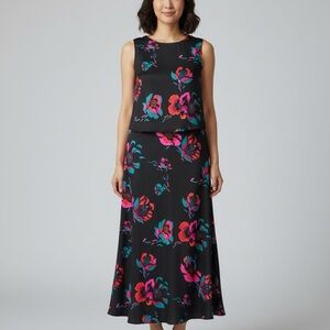 J. Crew Black Floral Skirt size medium